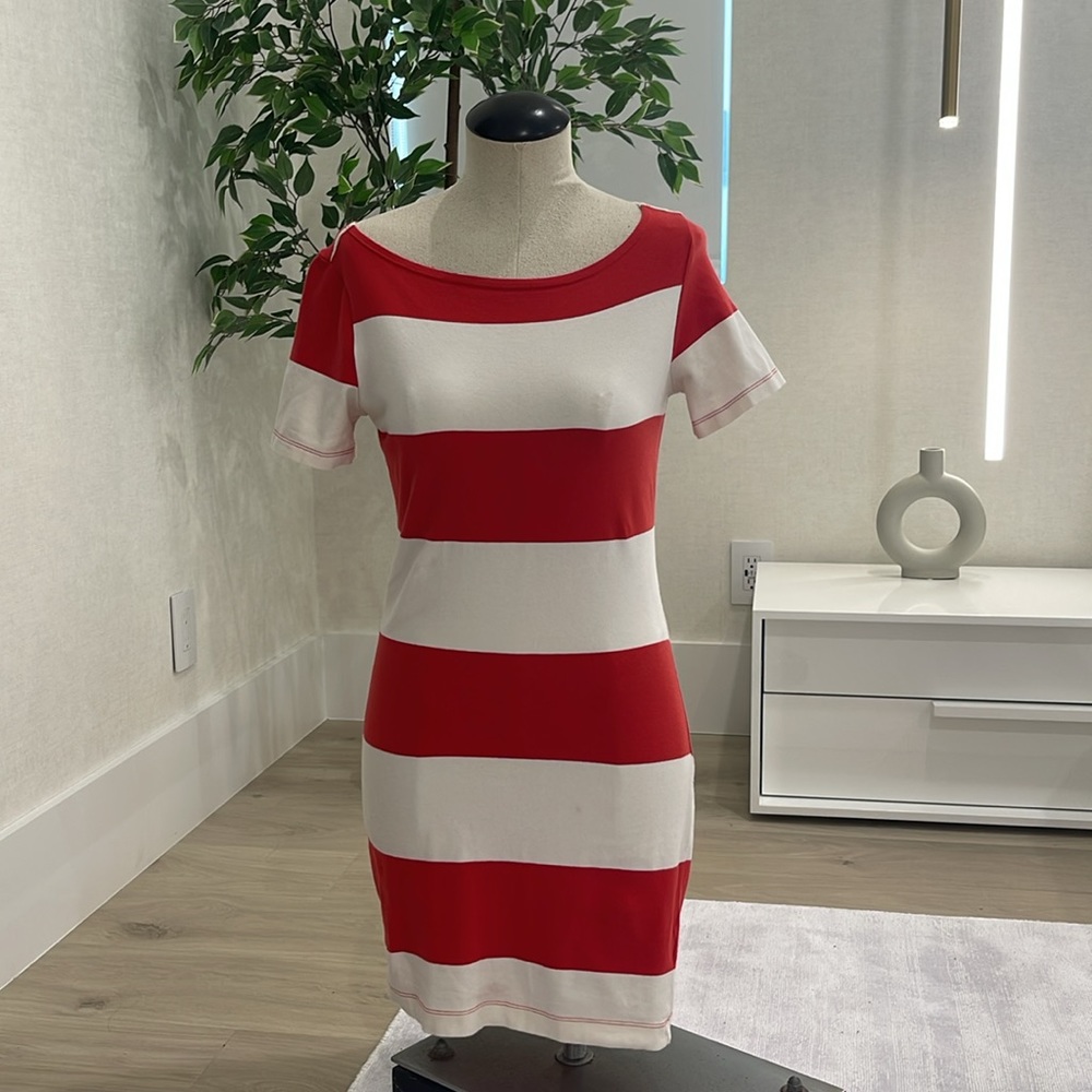 Red and White Striped Dress